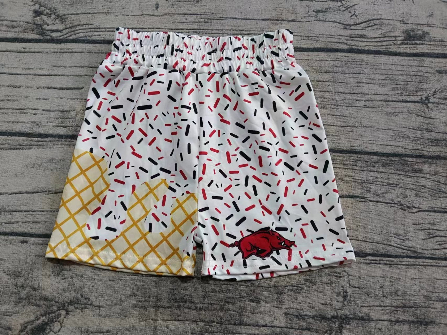 custom moq 3 eta 6-8weeks kids and adult Gold White Beach Summer Shorts