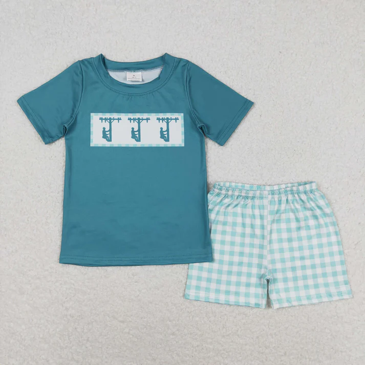 RTS NO MOQ Match design Baby Girls Baby Girls Boys Sibling Line Workers Summer Rompers Clothes Sets