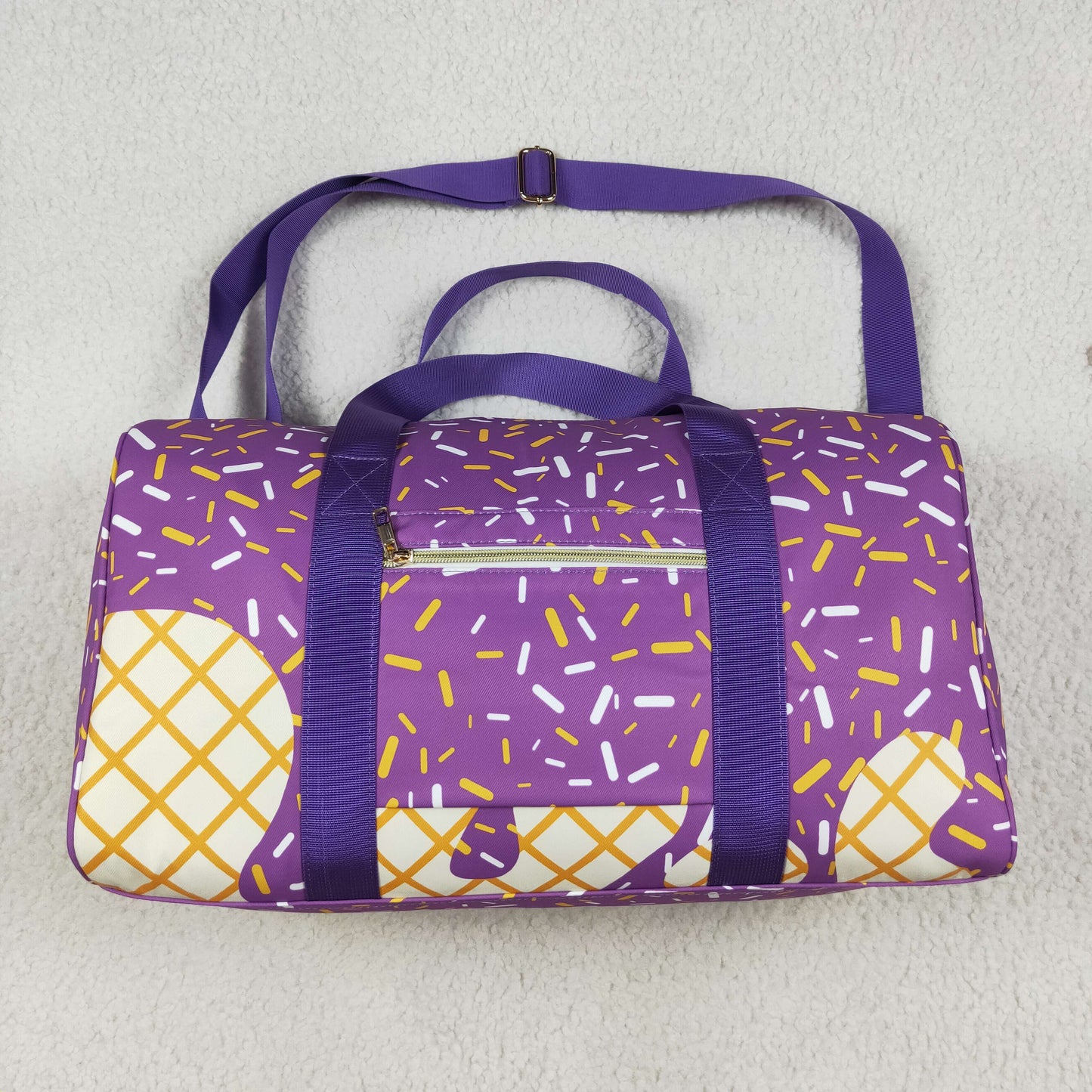 RTS NO MOQ(In Stock) BA0321 Waffle ice cream purple gym bag