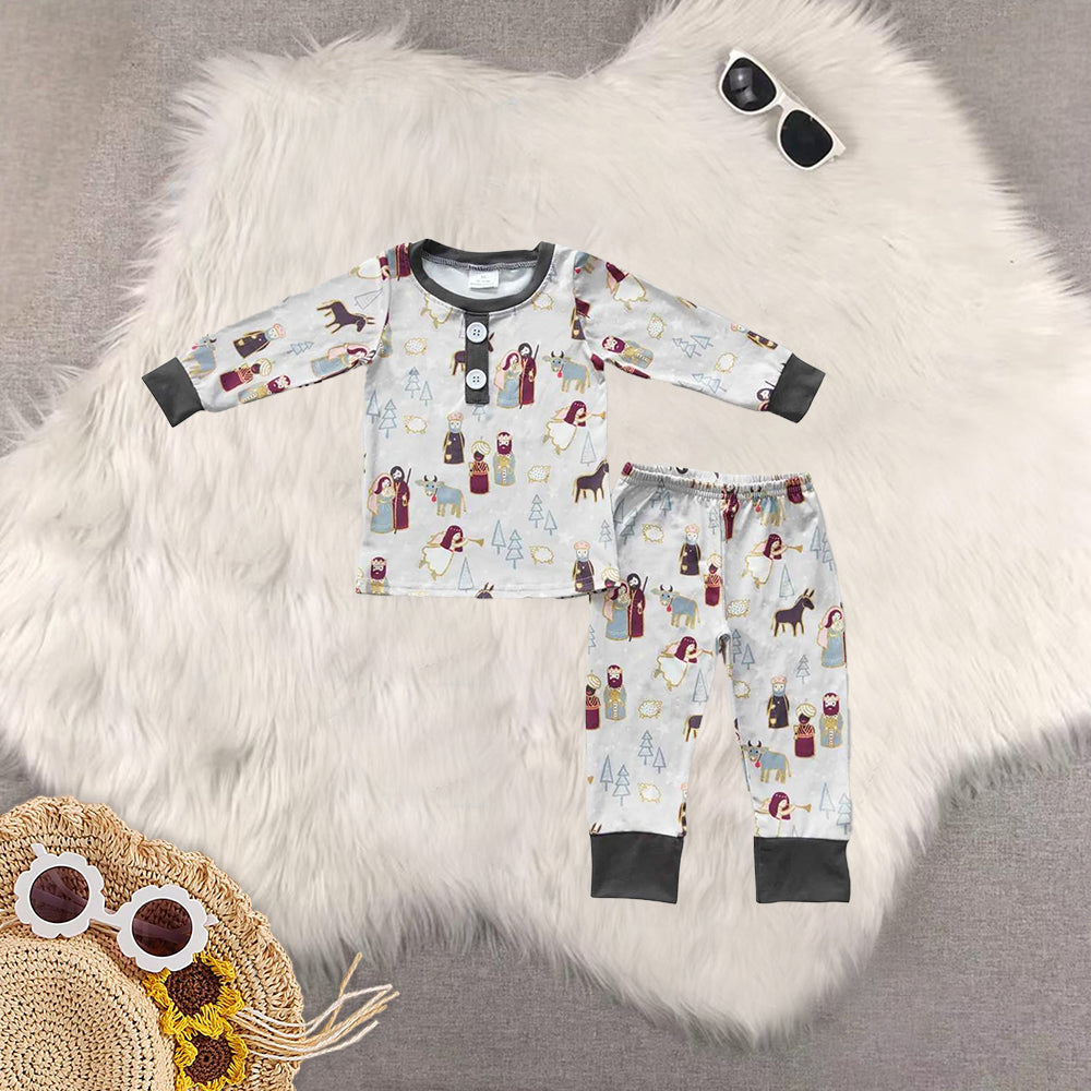 RTS NO MOQ Sibling Baby Girls bos Christmas Long Sleeve Pants Set