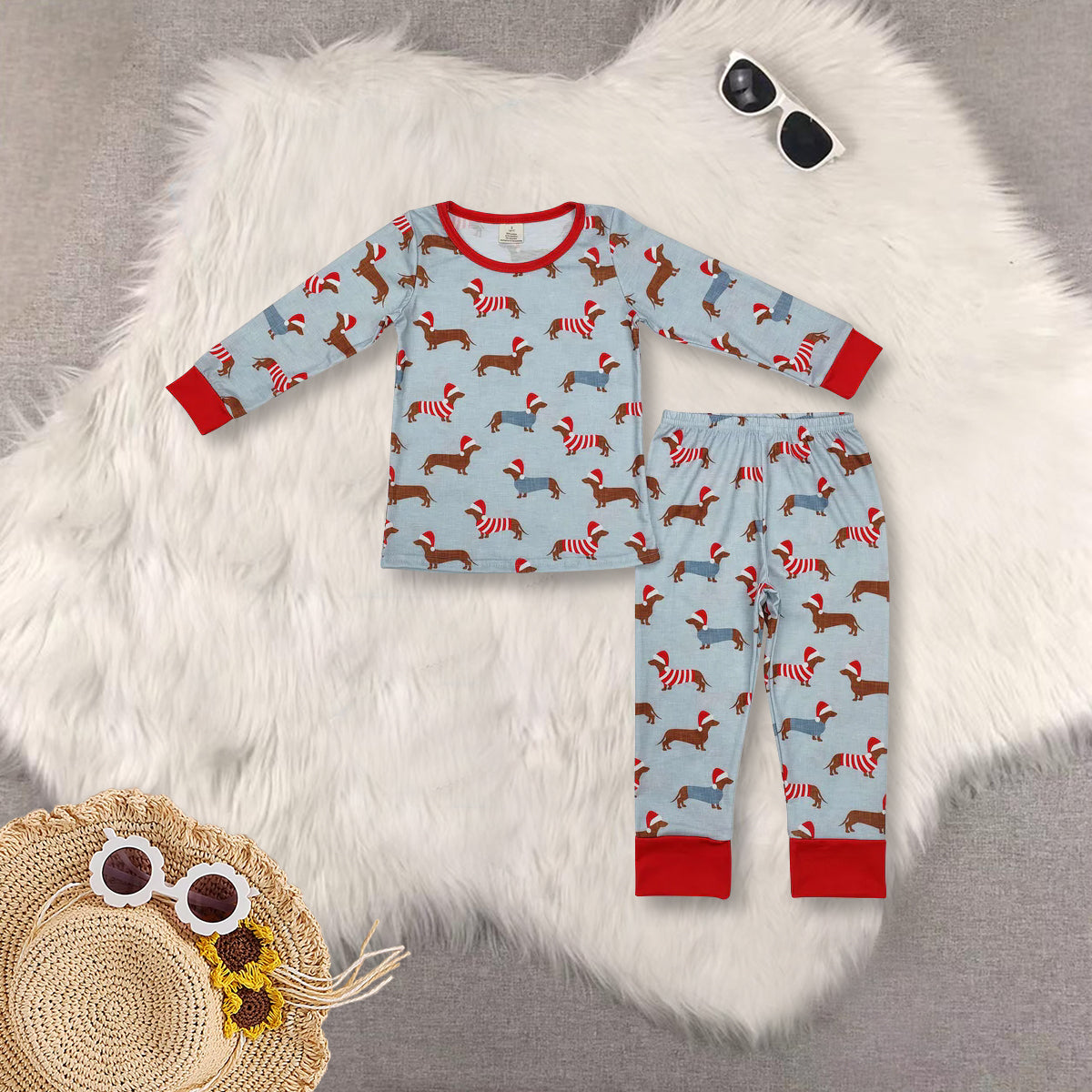RTS NO MOQ Sibling Baby boys clothes modal Chrsitmas Long Sleeve Pants pajamas Sets