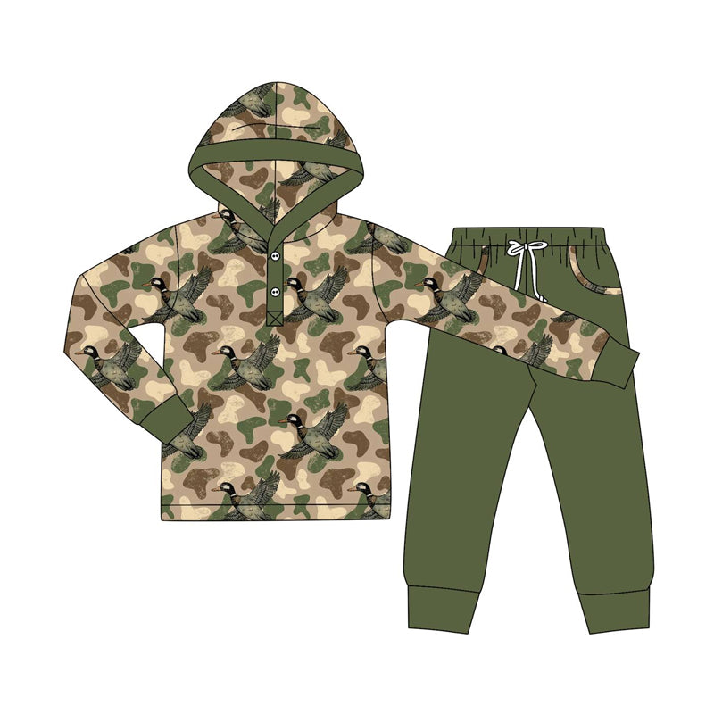 (Pre Order) No moq BLP1250 Pre-order baby boy clothes camouflage hooded long sleeve pants sets-2025.8.25
