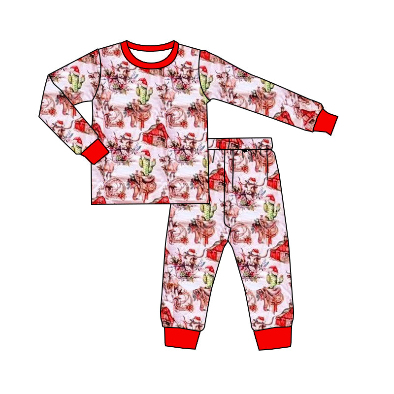 (Pre Order) No moq BLP1255 Pre-order baby boy clothes Christmas long sleeve pants sets-2025.8.26