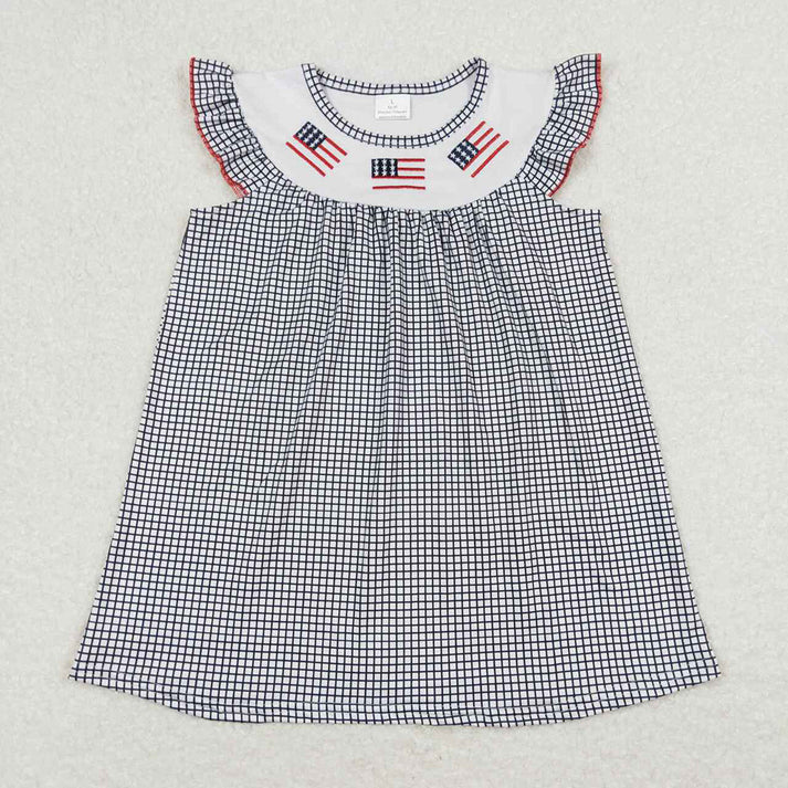 RTS Baby Girls Flag 4th Of July Sibling Rompers Dresses Clothes Sets