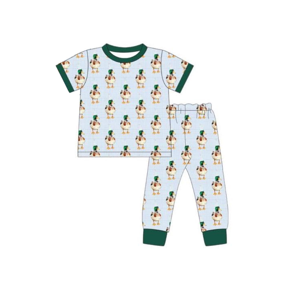 (Pre Order) No moq BSPO0624 Pre-order baby boy clothes duck short sleeve pants sets-2025.10.23