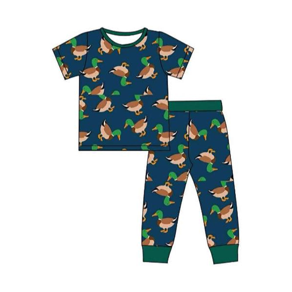 (Pre Order) No moq BSPO0625 Pre-order baby boy clothes duck short sleeve pants sets-2025.10.24