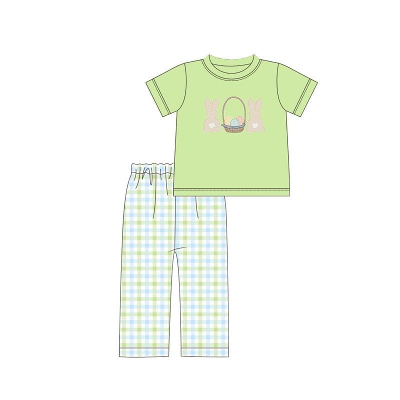 (Pre Order) No moq BSPO0645 Pre-order baby boy clothes easter bunny short sleeve pants sets-2025.11.19
