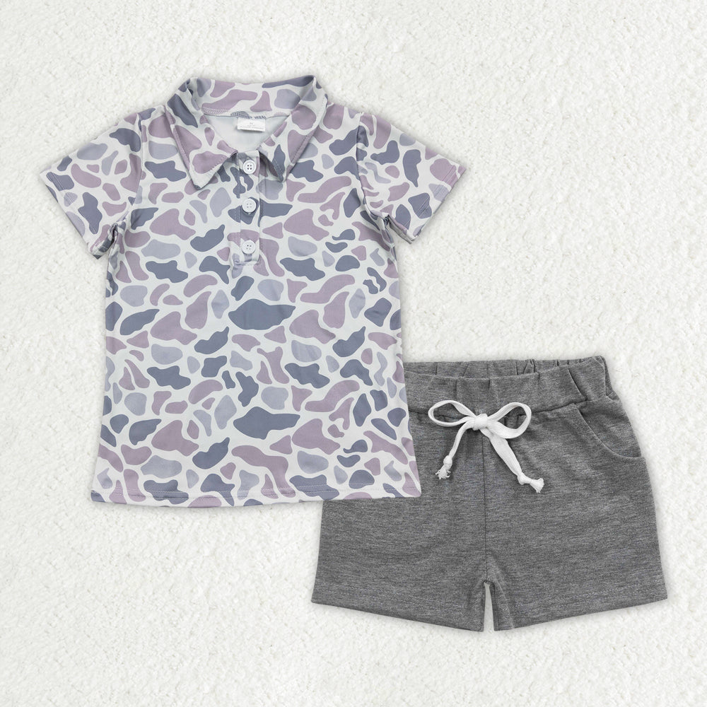 RTS NO MOQ ETA 5/7days Arrived BSSO1385 camouflage short-sleeved shorts set