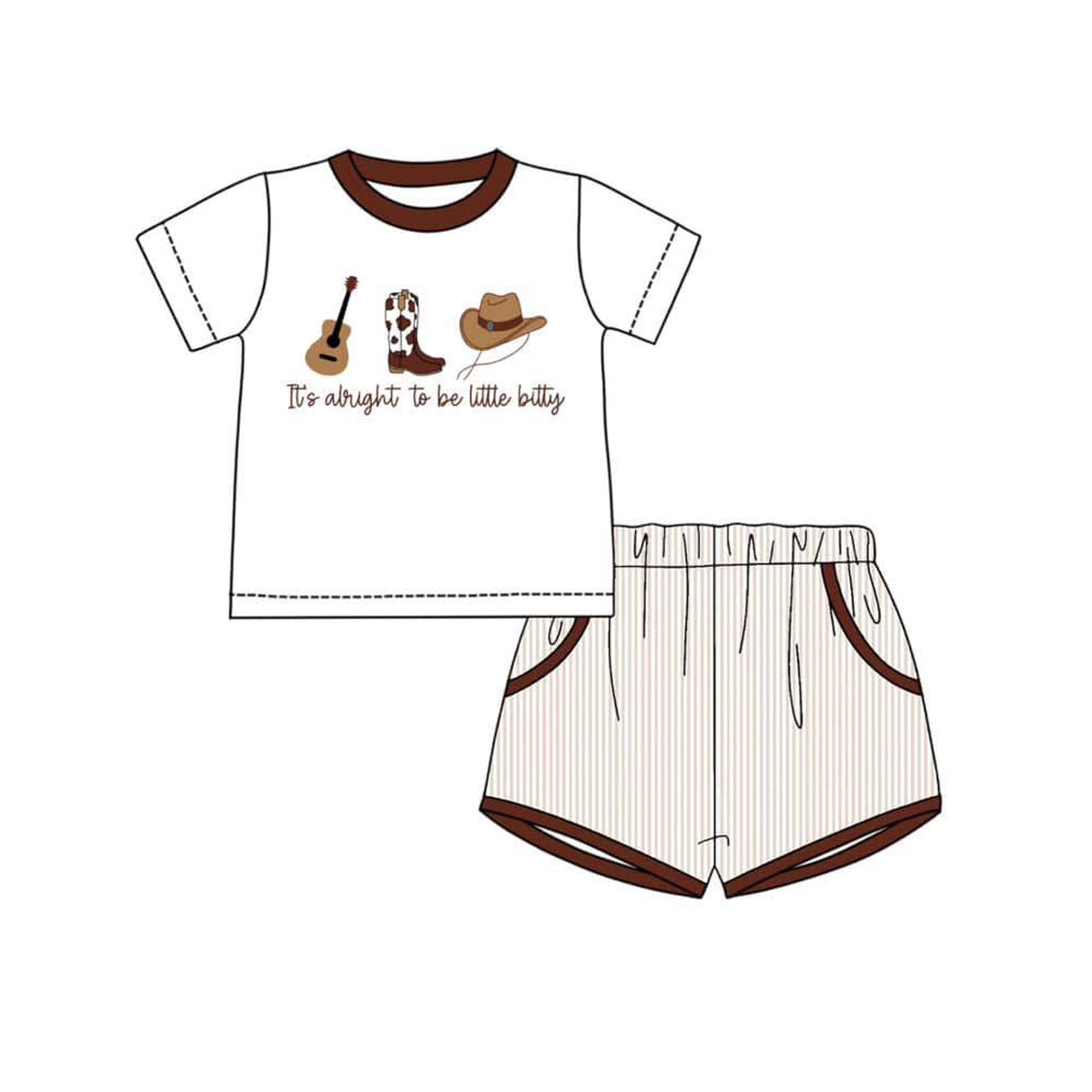 (Pre Order) No moq BSSO1578 PRE-ORDER baby boys clothes boots hat short sleeve shorts set-2025.10.17