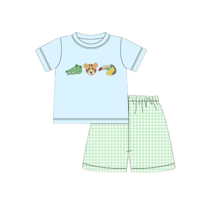(Pre Order) No moq BSSO1581 PRE-ORDER baby boys clothes short sleeve shorts set-2025.10.18