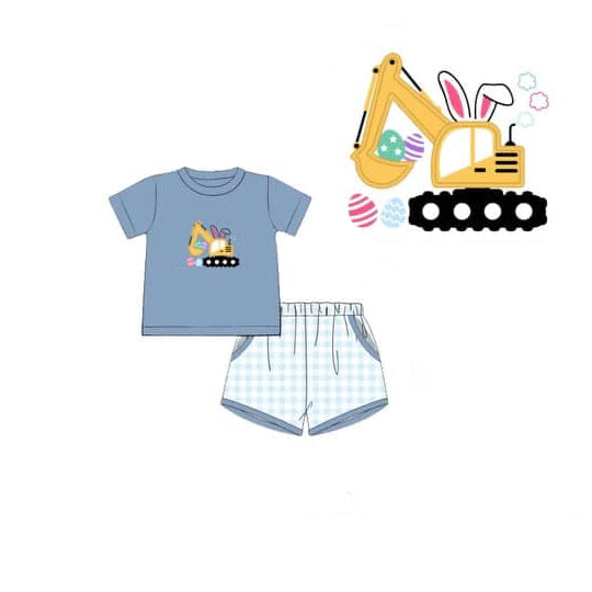 (Pre Order) No moq BSSO1648 Pre-order baby boy clothes easter short sleeve shorts sets-2025.11.5