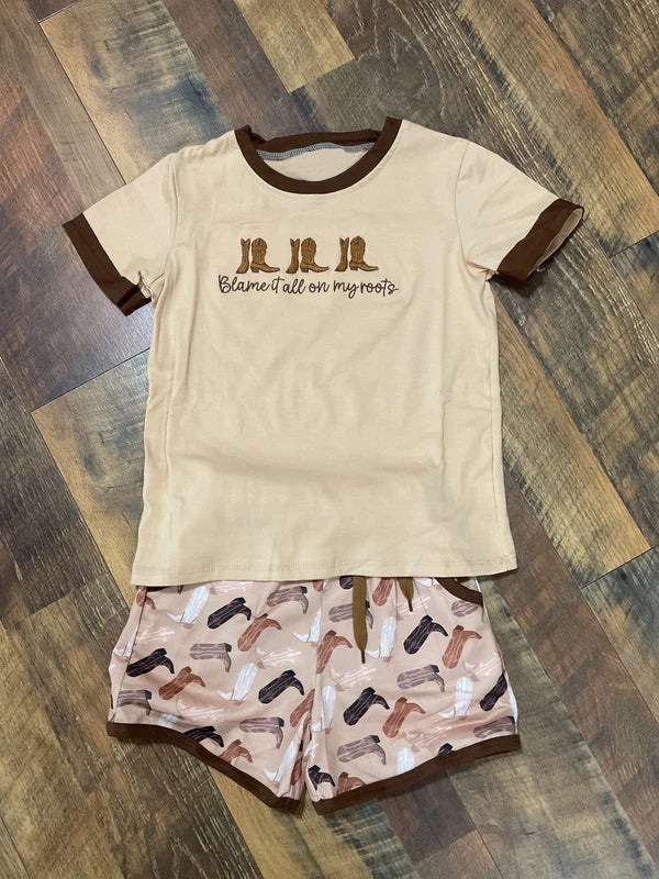 (Pre Order) No moq BSSO1711 Pre-order baby boy clothes boot short sleeve shorts sets-2025.11.20
