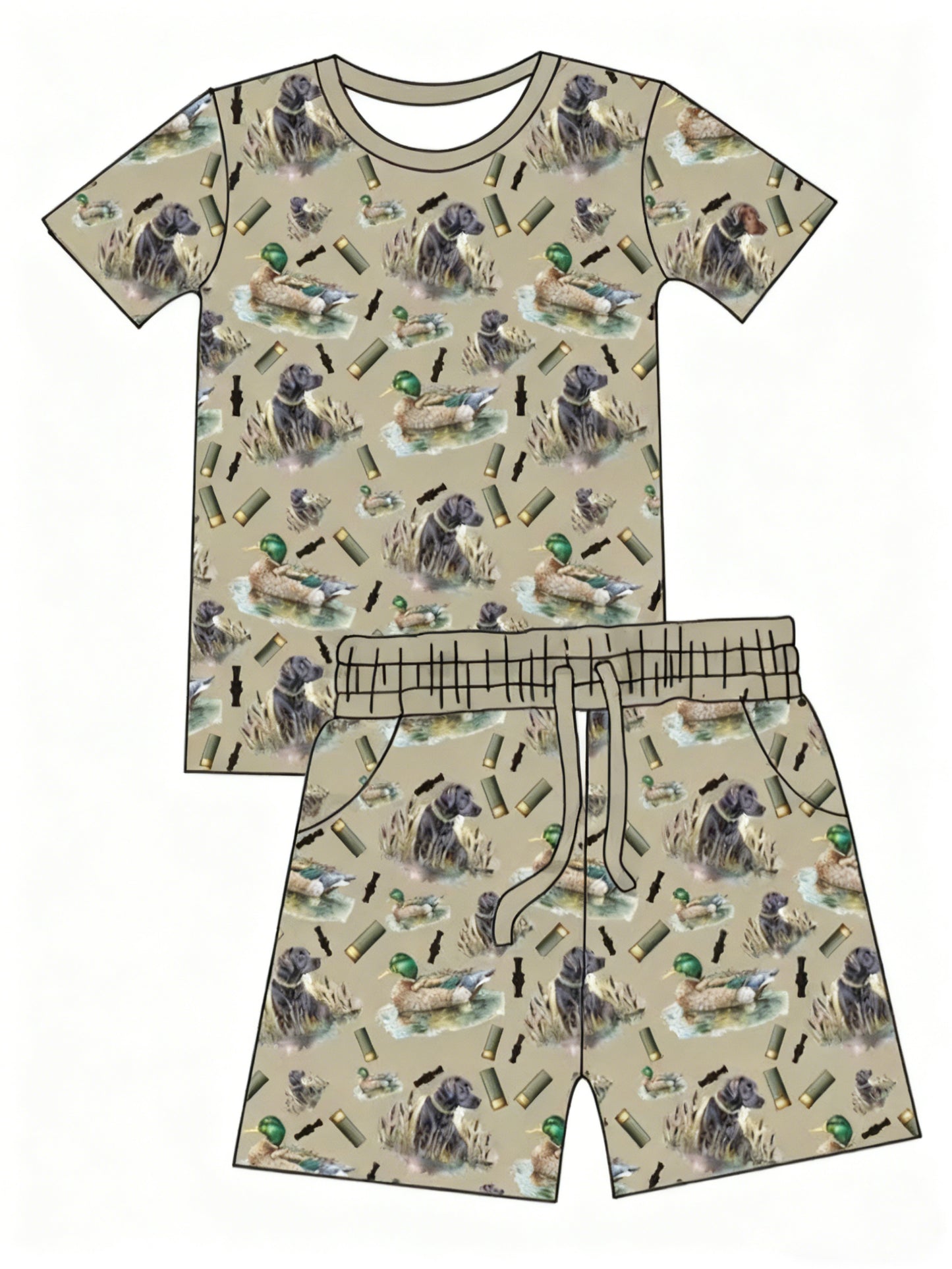 (Pre Order) No moq BSSO1727 Pre-order baby boy clothes duck short sleeve shorts sets-2025.11.24