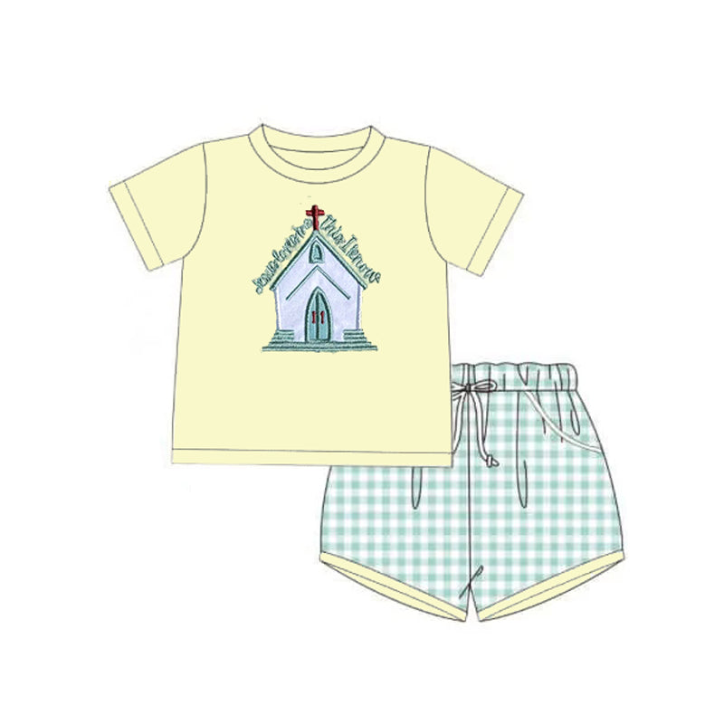 (Pre Order) No moq BSSO1740 Pre-order baby boy clothes easter short sleeve shorts sets-2025.11.26