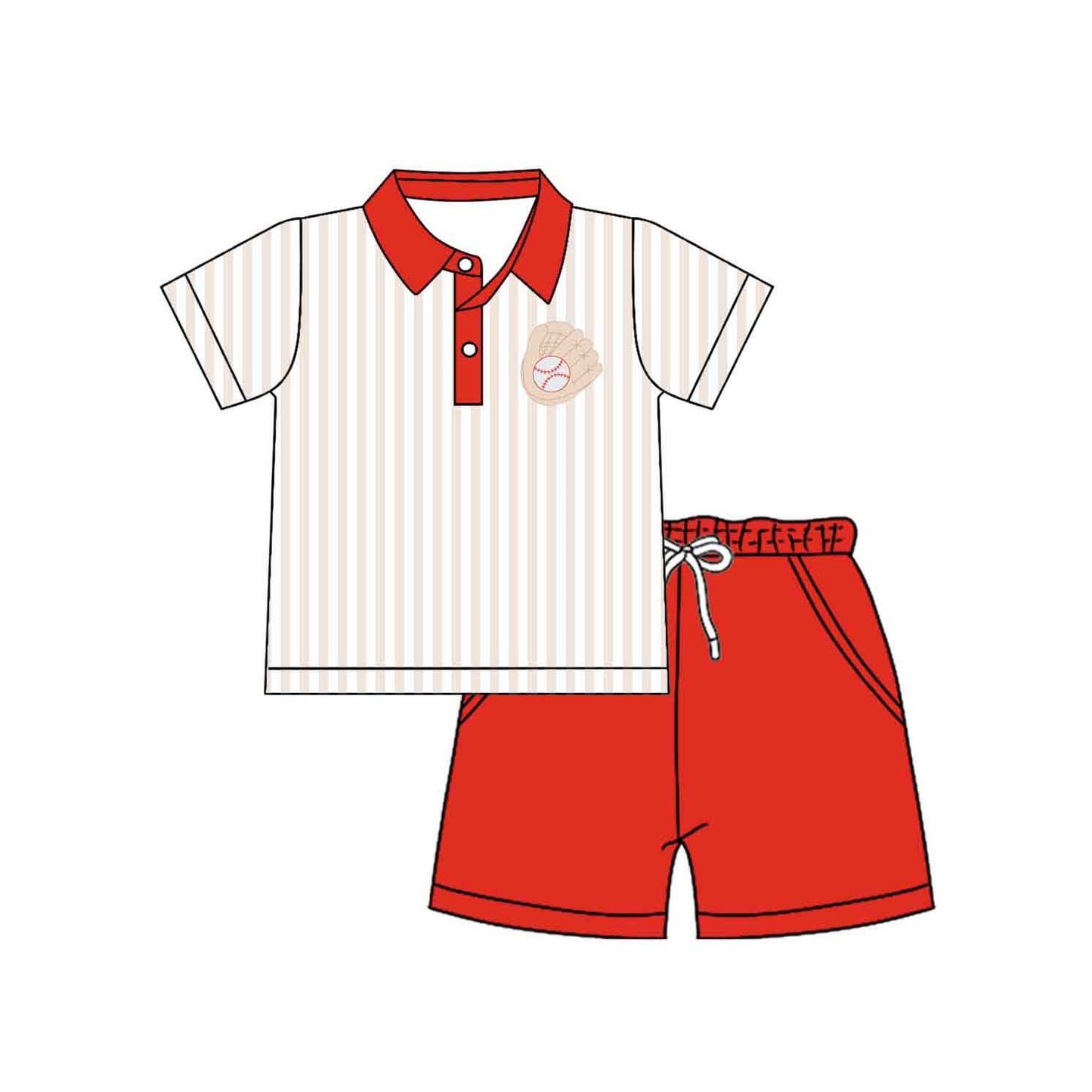(Pre Order) No moq Pre-order baby boy clothes baseball short sleeve shorts sets-2025.12.5