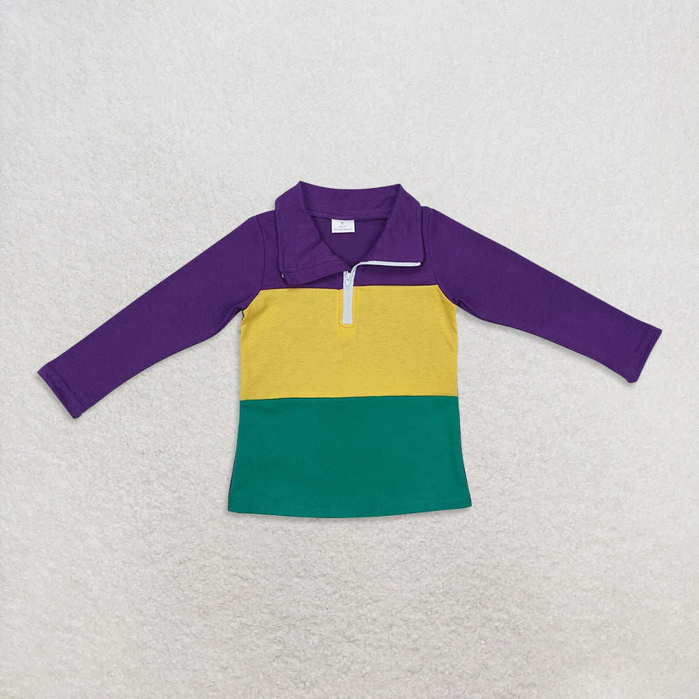 RTS NO MOQ Sibling Baby boy clothes Mardi Gras Outfit Set and top and pants