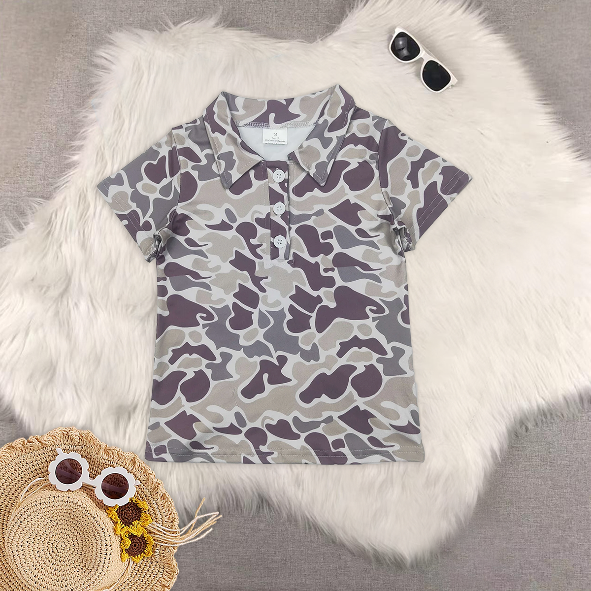 RTS NO MOQ baby boys clothes camouflage Short Sleeve Suit & Top and shorts