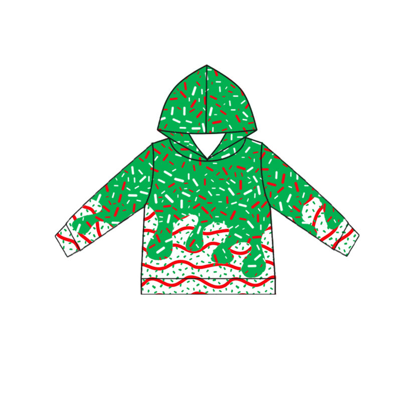 (Pre Order) No moq BT1316 pre-order toddler boy clothes Christmas green hooded long Sleeve Top -2025.8.6
