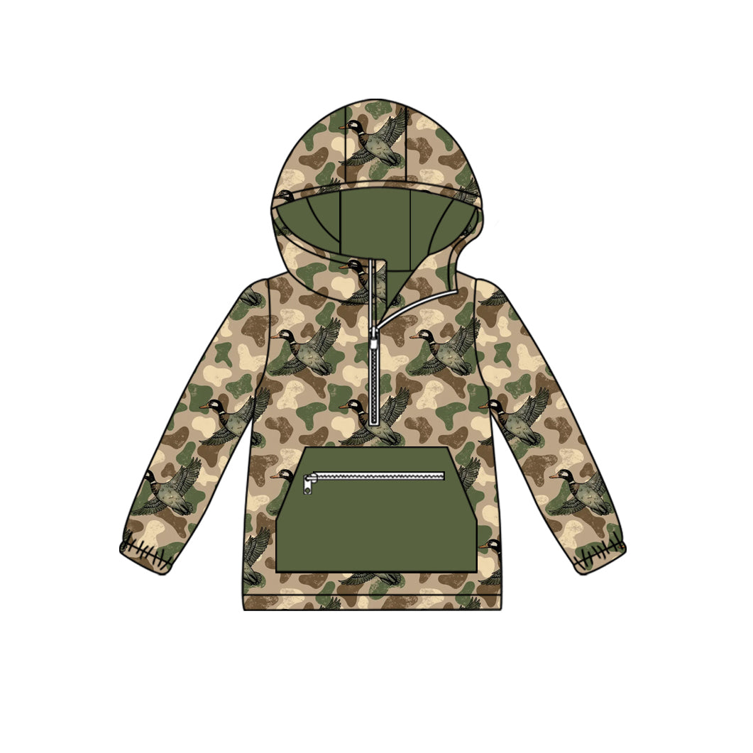 (Pre Order) No moq BT1347 pre-order toddler boy clothes duck camouflage hooded long Sleeve Top -2025.9.4