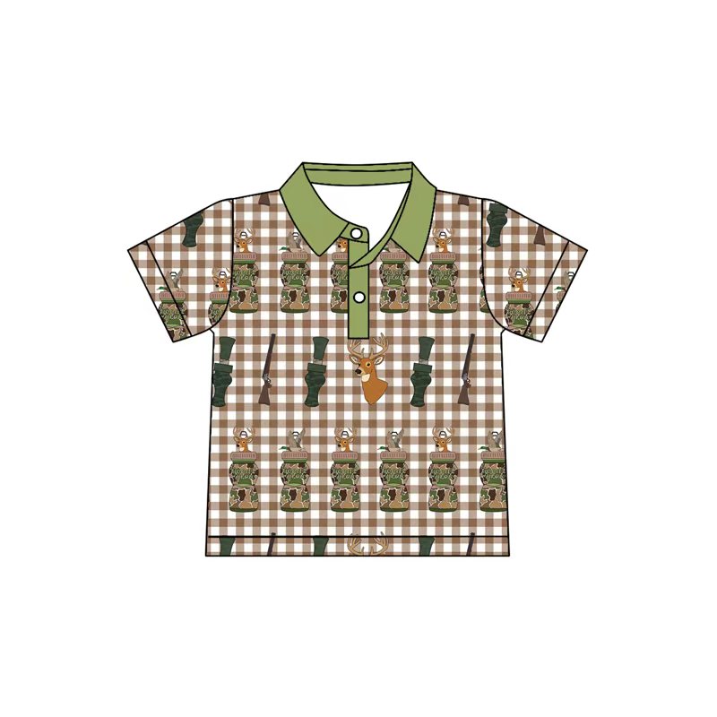 (Pre Order) No moq BT1410 pre-order toddler boy clothes camouflage short Sleeve Top -2025.10.15