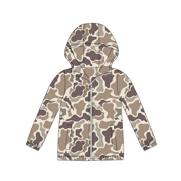 (Pre Order) No moq BT1413 pre-order toddler boy clothes camouflage hooded long Sleeve Top -2025.10.17
