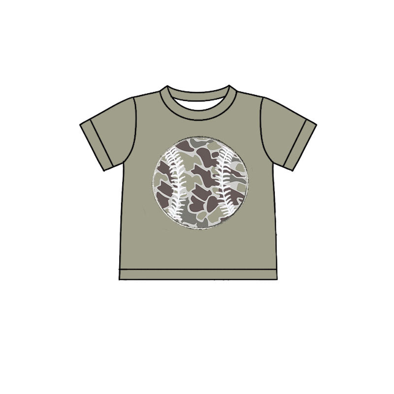 (Pre Order) No moq BT1426 pre-order toddler boy clothes camouflage short Sleeve Top -2025.10.20