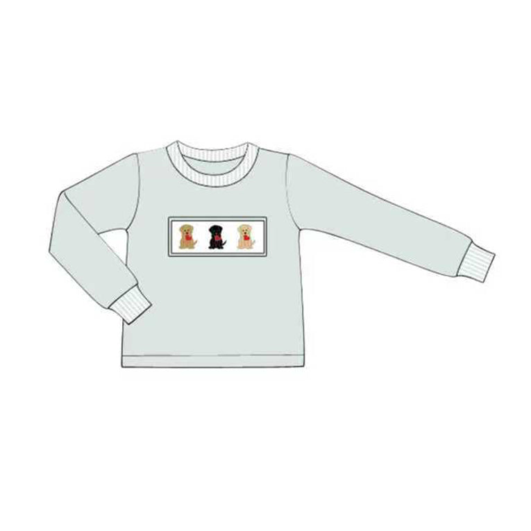 (Pre Order) No moq BT1502 pre-order toddler boy clothes puppy love long Sleeve Top -2025.11.1