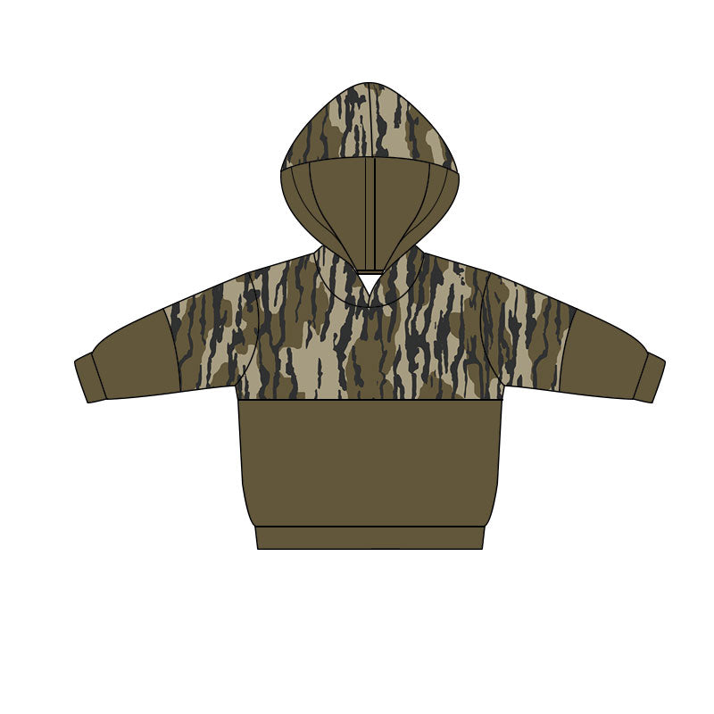 (Pre Order) No moq BT1514 pre-order toddler boy clothes camouflage hooded long Sleeve Top -2025.11.5