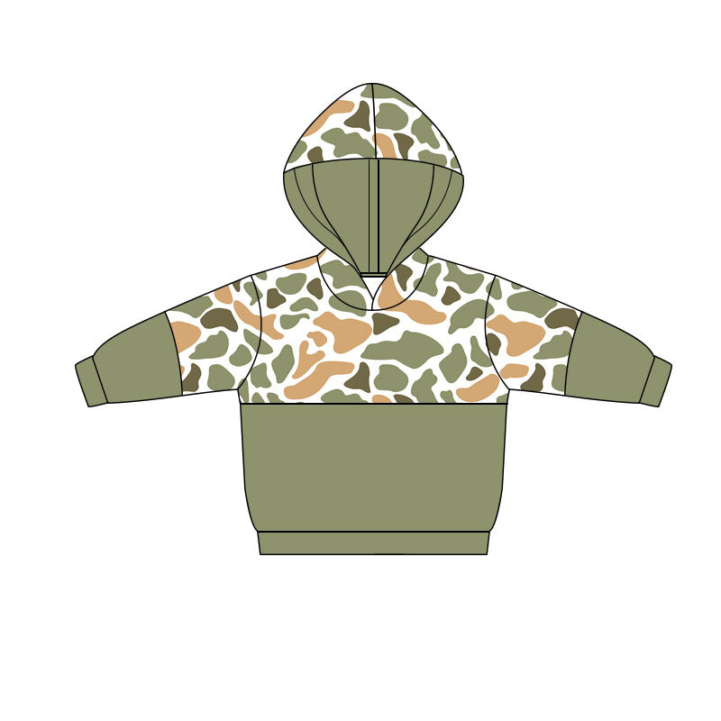 (Pre Order) No moq BT1519 pre-order toddler boy clothes camouflage hooded long Sleeve Top -2025.11.5