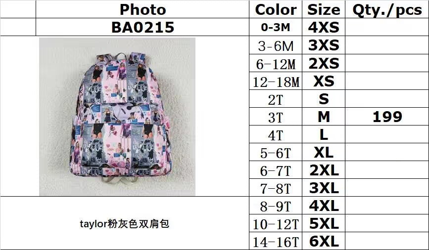 RTS NO MOQ BA0215 Taylor pink and gray backpack