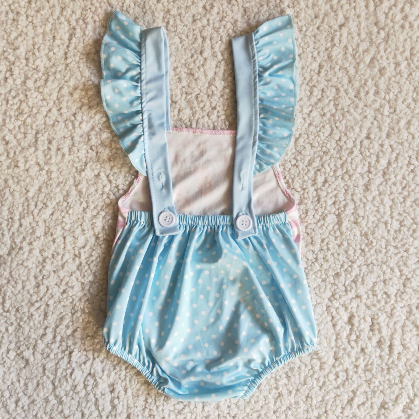 RTS NO MOQ ETA 5/7days Arrived E11-3 Pink Striped Bunny Romper