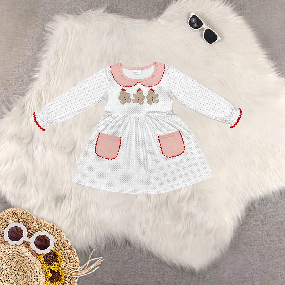 RTS NO MOQ Sibling baby girls clothes Christmas embroidery long-sleeved trousers suit & dress