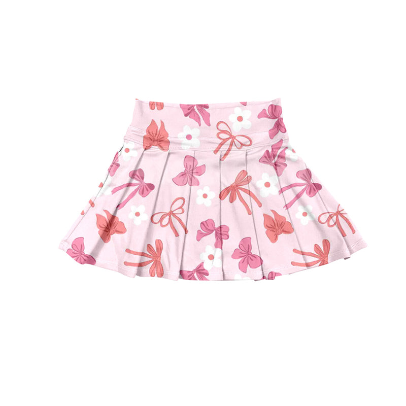 no moq GLK0120 pre-order baby girls clothes yoga bow floral pink Skirts dress-2025.6.21
