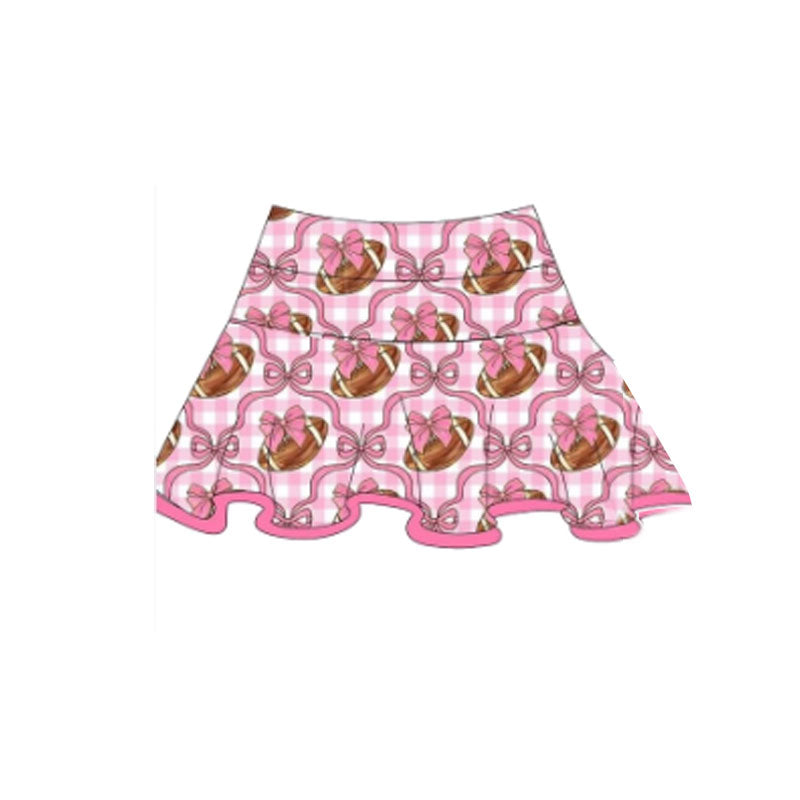 (Pre Order) No moq GLK0143 pre-order baby girls clothes yoga rugby bow Skirts dress-2025.9.3