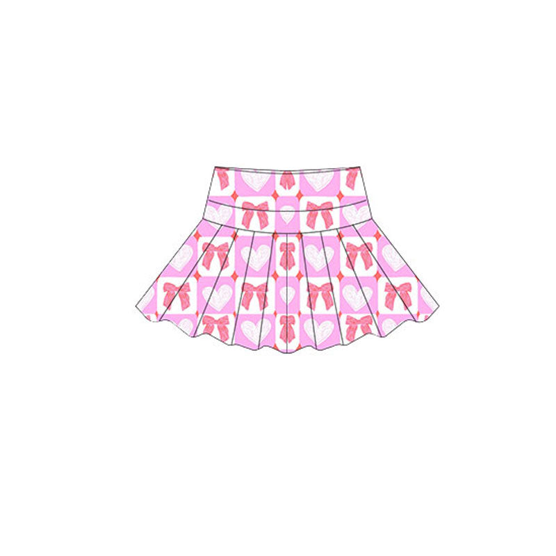 (Pre Order) No moq GLK0149 pre-order baby girls clothes yoga love bow Skirts dress-2025.10.16