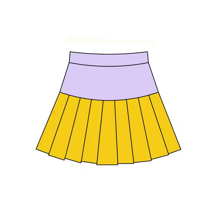 (Pre Order) No moq GLK0210 pre-order baby girls clothes yoga yellow and purple Skirts dress-2025.11.19