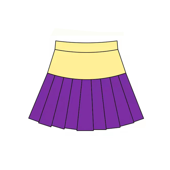 (Pre Order) No moq GLK0211 pre-order baby girls clothes yoga yellow and purple Skirts dress-2025.11.19