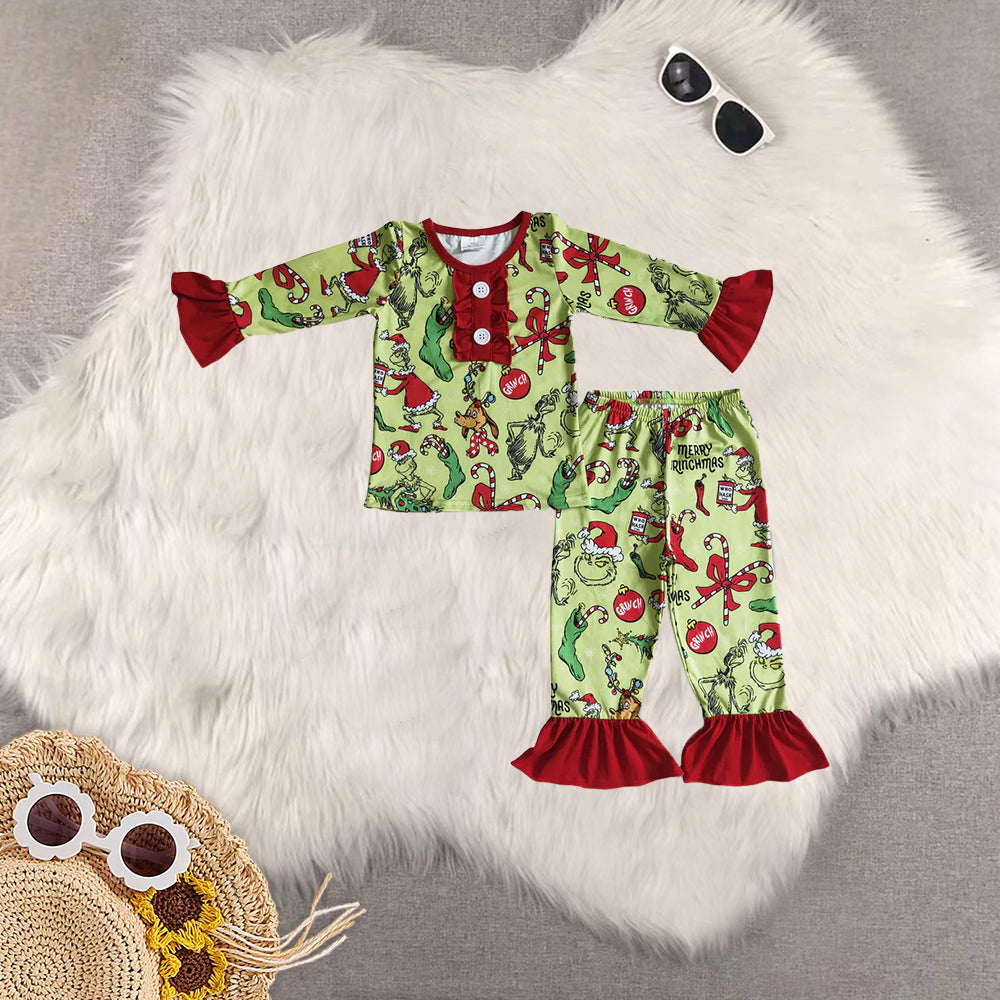 RTS NO MOQ Sibling baby girls boys clothes Christmas long-sleeved trousers suit