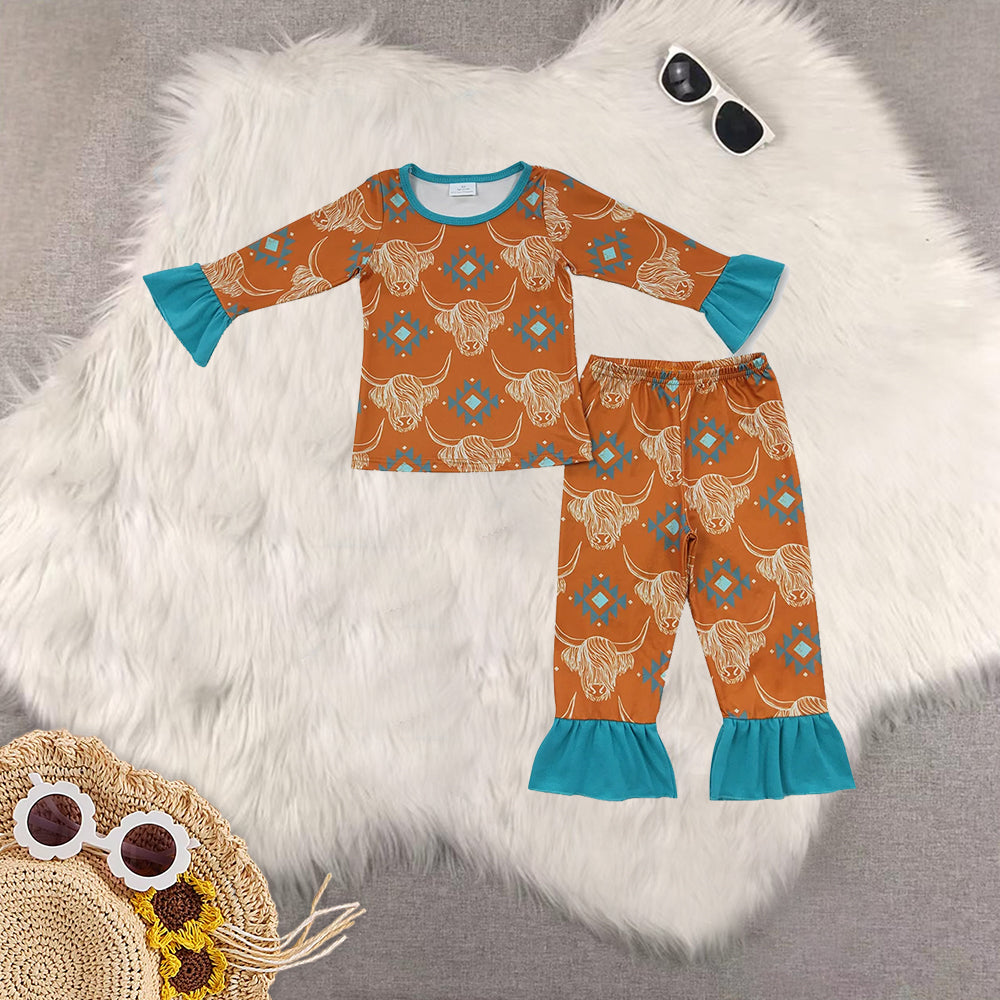 RTS NO MOQ Sibling Baby girls clothes alpine long-sleeved trousers suits