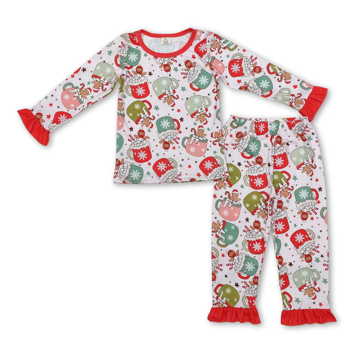 RTS NO MOQ Sibling Baby Girl boy clothes Christmas Cup Gingerbread Knee-Length Dress - Suit - Adult Pants - romper