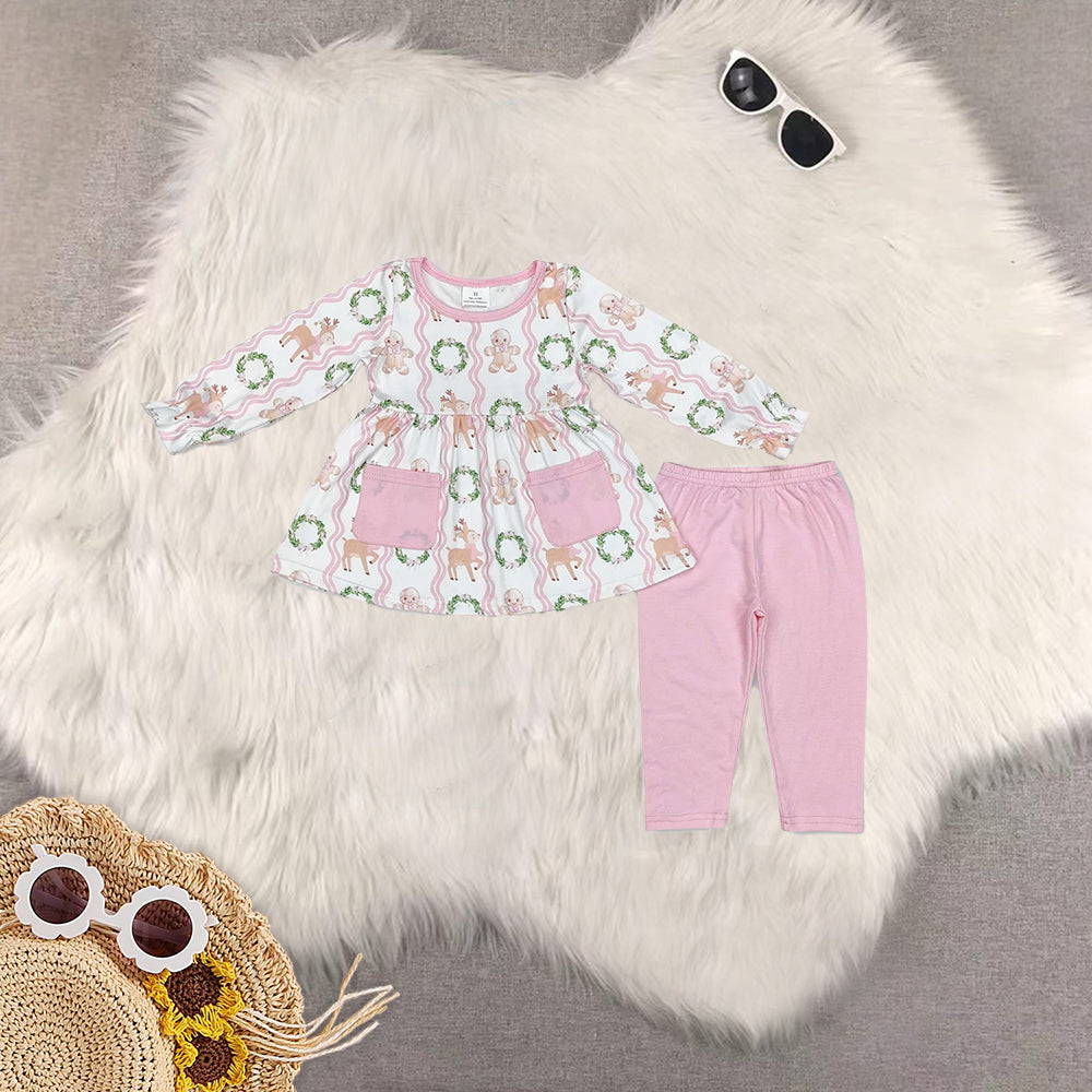 RTS NO MOQ Sibling Baby Girls boys Christmas Long Sleeve Pants Set