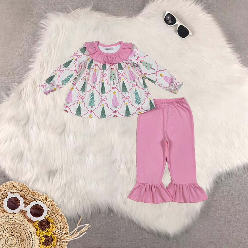 RTS NO MOQ Sibling Baby girl clothes Christmas long-sleeved trousers suits