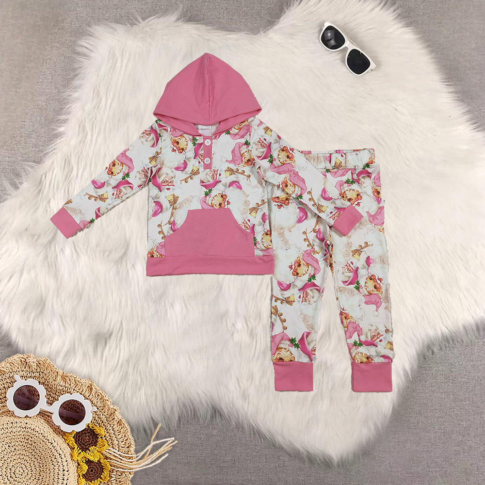 RTS NO MOQ Sibling Baby girl clothes Christmas hooded long-sleeved trousers suits