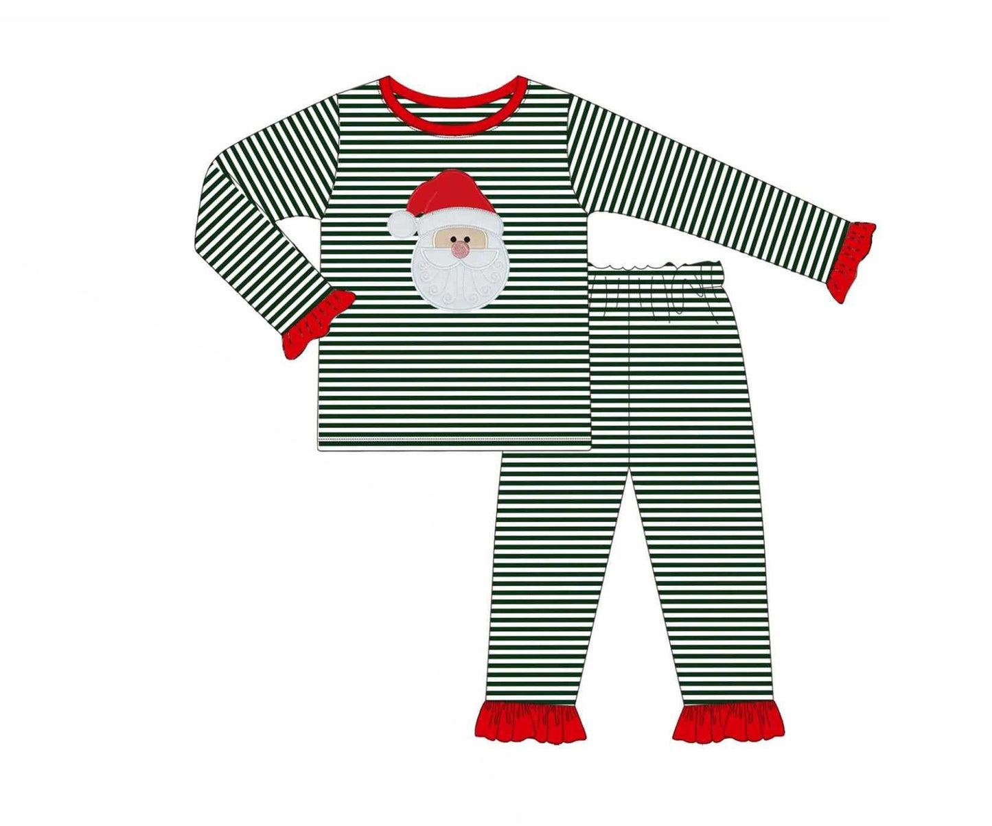 NO MOQ sales GLP2488 Pre-order baby girls clothes Christmas long sleeve pants sets-2025.6.12