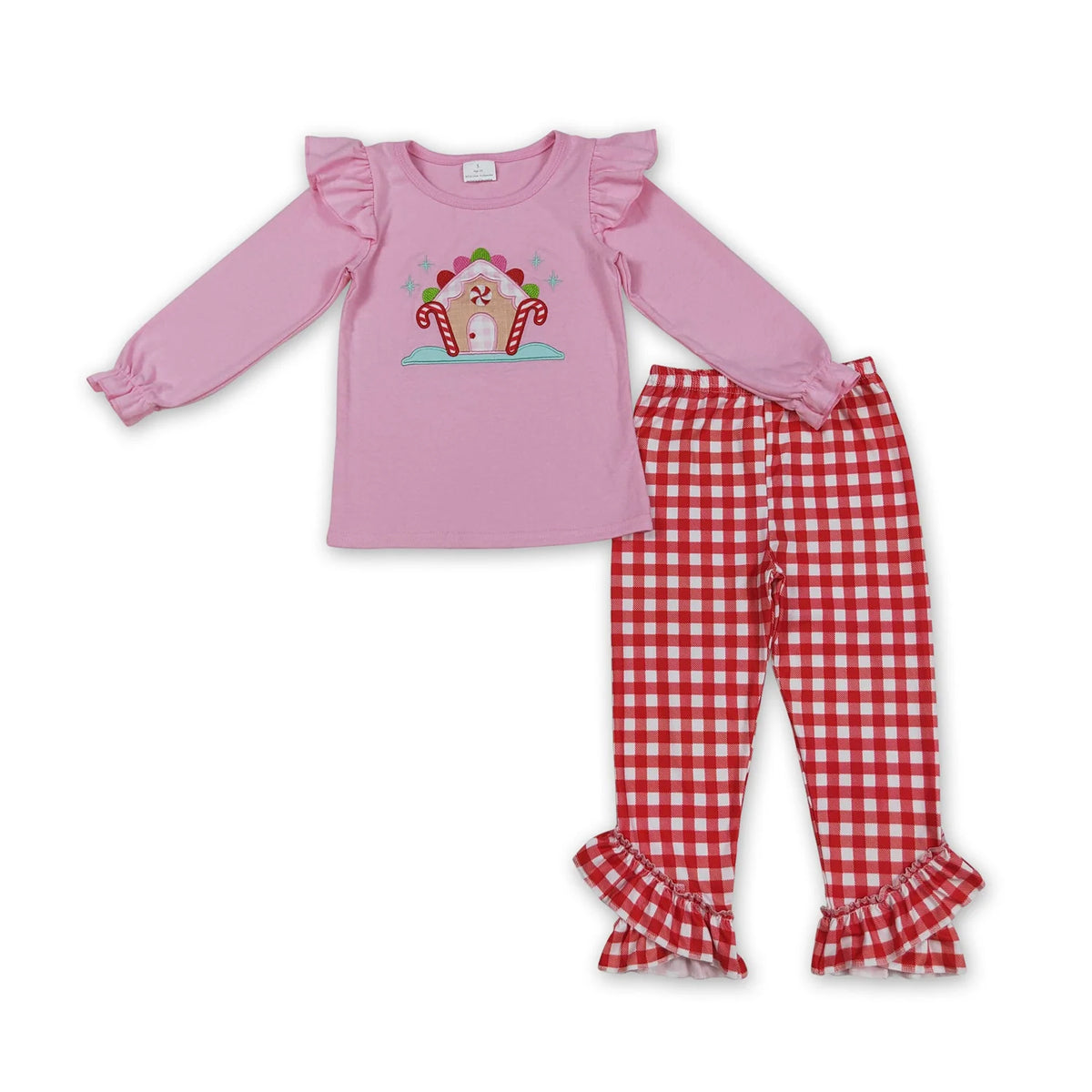 RTS NO MOQ Sibling baby girls baby boys clothes Christmas long-sleeved trousers suits