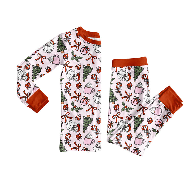 (Pre Order) No moq GLP2557 Pre-order baby girls clothes Christmas bow long sleeve pants sets-2025.7.3