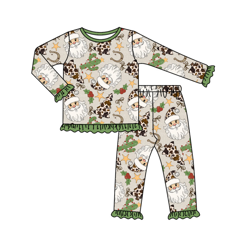 (Pre Order) No moq GLP2603 Pre-order baby girls clothes Christmas long sleeve pants sets-2025.7.17