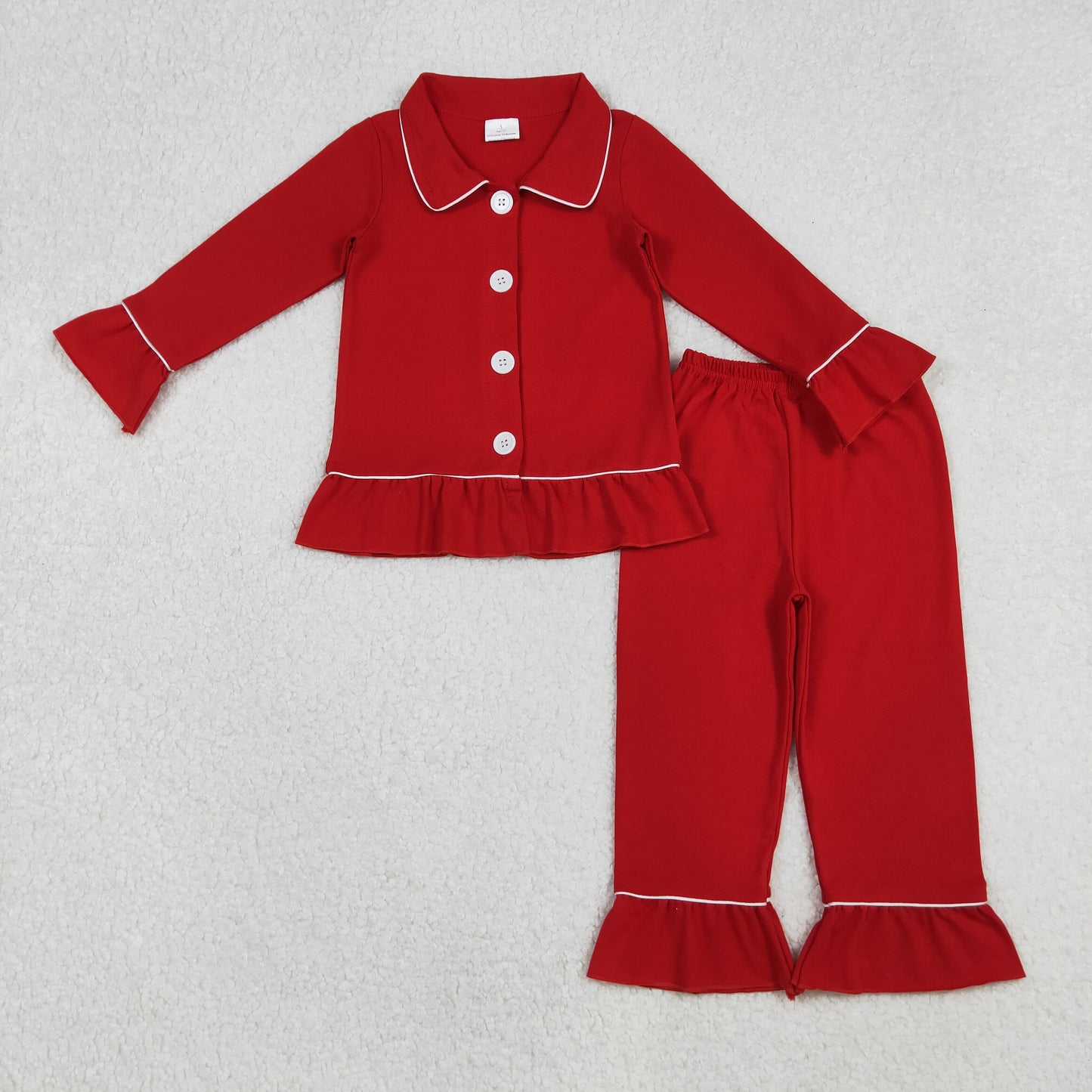 RTS NO MOQ Sibling Baby girls boy clothes Christmas button long-sleeved trousers pajamas suits