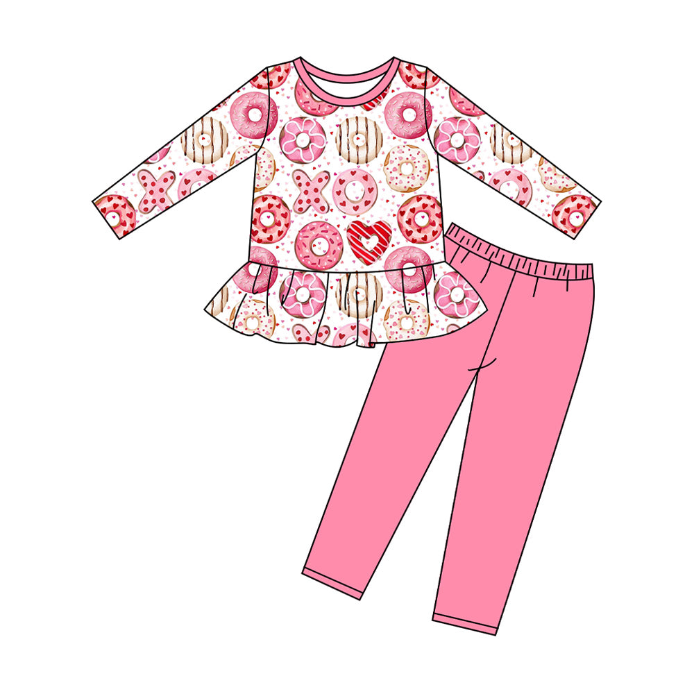 (Pre Order) No moq GLP2848 Pre-order baby girl clothes xoxo love long sleeve pants sets-2025.9.10