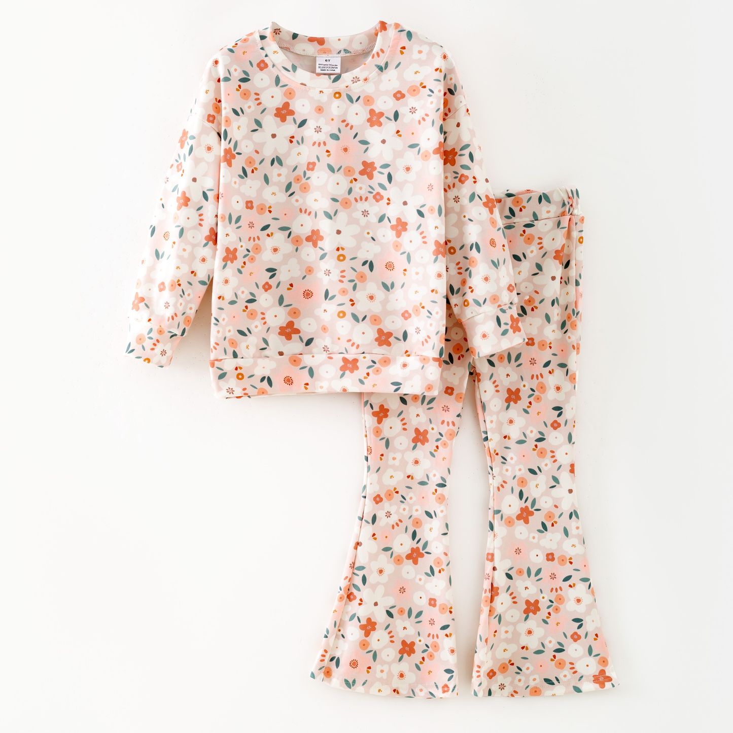 (Pre Order) No moq GLP2876 Pre-order baby girl clothes floral long sleeve pants sets-2025.9.13